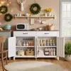 BEALIFE Sideboard mit Schubladen | Retro-Grau, 140x40x90 cm Produktbild-Vorschau 8