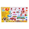 The image shows the packaging of a bead art toy kit, with various components and examples of finished crafts displayed. Náhled obrázku produktu