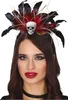 Voodoo Hexe Halloween Haarreif Mit Totenkopf Federn Produktbild-Vorschau 5
