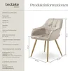 tectake® Esszimmerstuhl Marilyn gepolstert, in Samtoptik, Produktbild-Vorschau 5