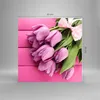 Bilder auf glas - Tulpen Blumenstrauß Garten - 30x30cm - Produktbild-Vorschau 3
