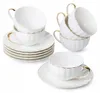 Porcelain White Cup 220ml Gold Edge Elegance Koffie Voor Productafbeelding-voorbeeld 6