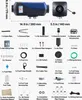 A collage of a diesel heater and its various accessories, with dimensions and labels. Voir les images du produit