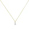 Collier 750 Gold Gelbgold 2 Diamanten Brillanten 45 cm Produktbild-Vorschau 2