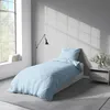 4 teilige Uni Bettwäsche 135x200 cm Hellblau Einfarbig Produktbild-Vorschau 5