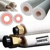 A collage of images showing insulated copper pipes for air conditioning units, including close-ups and diagrams. Produktbild-Vorschau