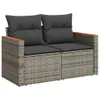 6-tlg. Garten-Sofagarnitur mit Kissen Grau Poly Rattan Produktbild-Vorschau 3