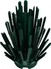 A dark green plastic object with many pointed spikes radiating outwards from a circular base. Náhled obrázku produktu