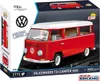 The image shows the retail packaging for a Cobi Volkswagen T2a Camper Van building set. The packaging features a prominent image of the red and white toy van. Náhled obrázku produktu