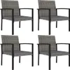 vidaXL Chaises de jardin 4 pcs. Poly Rotin Gris - Chaises Voir les images du produit 2