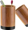 Bicchiere per spazzolini da denti marrone 11 cm in legno Anteprima dell’immagine prodotto 3