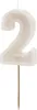 Geburtstagskerze Zahl 2, beige, 6 cm Produktbild-Vorschau 1