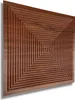 A close-up, angled view of a wooden wall panel with a geometric, concentric square pattern. Produktbild-Vorschau