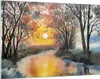 Bilder auf glas - Einteilig - Fluss Sonne Bäume - 120x80cm Produktbild-Vorschau 1