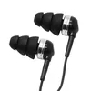 A pair of black in-ear headphones with silver accents on a white background. Podgląd zdjęcia produktu