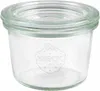A clear glass jar with the brand name embossed on it. Anteprima dell’immagine prodotto