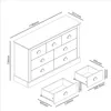 Galano Commode 7 tiroirs bois blanc 119 x 73,6 x 35,3 cm Voir les images du produit 2