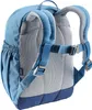 The back view of a blue and gray backpack. Voir les images du produit