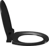 A black toilet seat and lid are shown in the open position against a white background. Produktbild-Vorschau