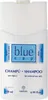 A white bottle of Blue Cap shampoo against a white background. Produktbild-Vorschau