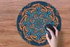MuchoWow® Mauspad Mousepad Mandala - Orange - Blau - Muster Produktbild-Vorschau 3