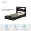 Merax Polsterbett 90x200 cm mit LED Lichtleiste, Jugendbett Produktbild-Vorschau 5