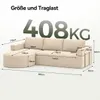 Ecksofa Cord 265cm, Schlafsofa L-Form mit Abgerundeter Produktbild-Vorschau 5