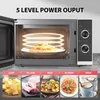 Microwave with food displayed in different cooking modes. Podgląd zdjęcia produktu