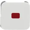 A close-up, front-facing view of a white electrical switch plate with a red indicator light. Anteprima dell’immagine prodotto
