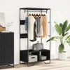 vidaXL Věšák na kabáty černý 90x50x180 cm materiál na bázi Náhled obrázku produktu 3