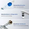 Collage of three images showcasing different components and features of a kitchen faucet. Podgląd zdjęcia produktu