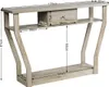 A console table with a drawer and shelf, shown with dimensions. Podgląd zdjęcia produktu
