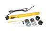 A yellow tubular motor and its accessories are laid out on a white background. Produktbild-Vorschau