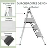 Alu Trittleiter 3-stufig silber klappbar 150 kg Anti-Rutsch Produktbild-Vorschau 5