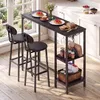 Bartisch-Set BEALIFE 120x40x90 cm mit 2 Barhockern & Produktbild-Vorschau 6