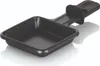 A black raclette pan with a handle is shown against a white background. Náhled obrázku produktu