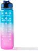 Sport Trinkflasche 1 Liter, Trink Motivation, Strohhalm & Produktbild-Vorschau 9