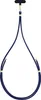 A dark blue lanyard with gold accents, shown against a white background. Produktbild-Vorschau
