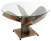 Ronde salontafel ALUMIA 70 cm gehard glas en aluminium Productafbeelding-voorbeeld 1