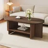 Table basse ovale Merax avec motif rainuré, table d'appoint Voir les images du produit 1
