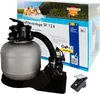 A pool filter set with its packaging and a separate electrical timer. Produktbild-Vorschau