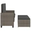 Gartenbank mit Kissen und Hocker Grau Poly Rattan Produktbild-Vorschau 5