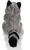 A plush toy raccoon seen from the back, sitting down. Podgląd zdjęcia produktu