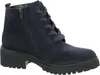 A single navy blue suede bootie with laces and a zipper. Anteprima dell’immagine prodotto