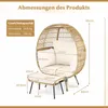 COSTWAY poltrona in vimini polyrattan con sgabello, Anteprima dell’immagine prodotto 3