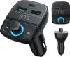 A collage of a black car FM transmitter with USB ports and a digital display. Anteprima dell’immagine prodotto