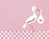 RP 20 Servietten Love Stork pink - Storch mit Baby pink Produktbild-Vorschau 2