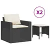 4-tlg. Garten-Sofagarnitur mit Kissen Schwarz Poly Rattan Produktbild-Vorschau 1