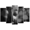 5-teiliges leinwandbild buddha statue schwarz weiß 200x100 Produktbild-Vorschau 2