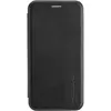 A black book-style phone case is shown against a white background. Produktbild-Vorschau